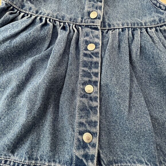 Vintage Gymboree Rainbow‎ Tag 90s Denim Dress Embroidered Flowers 12 - 18 months - Picture 5 of 6